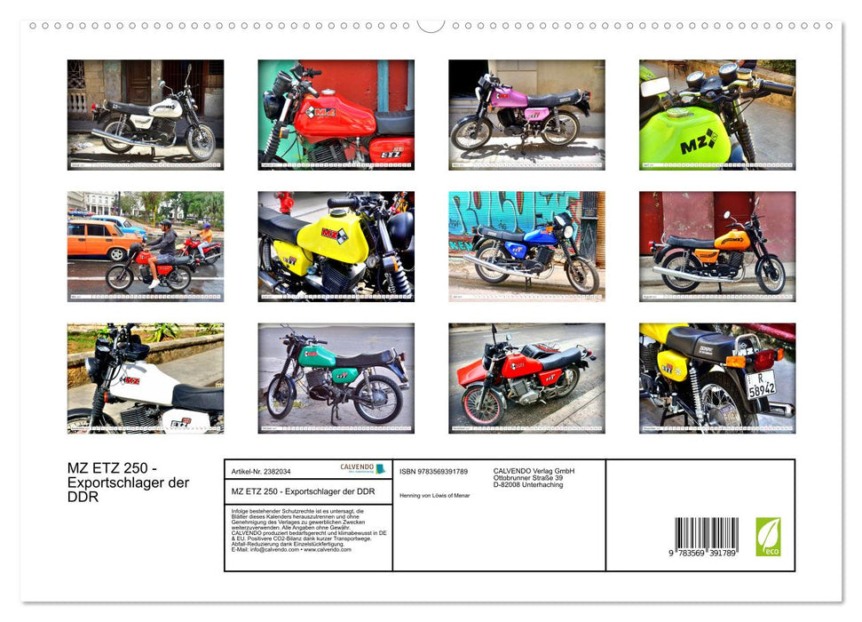 MZ ETZ 250 - Exportschlager der DDR (CALVENDO Premium Wandkalender 2027)