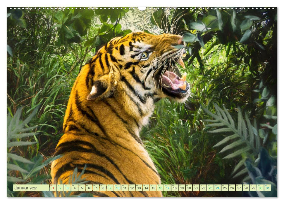 Hallo Dschungel - Artwork (CALVENDO Premium Wandkalender 2027)