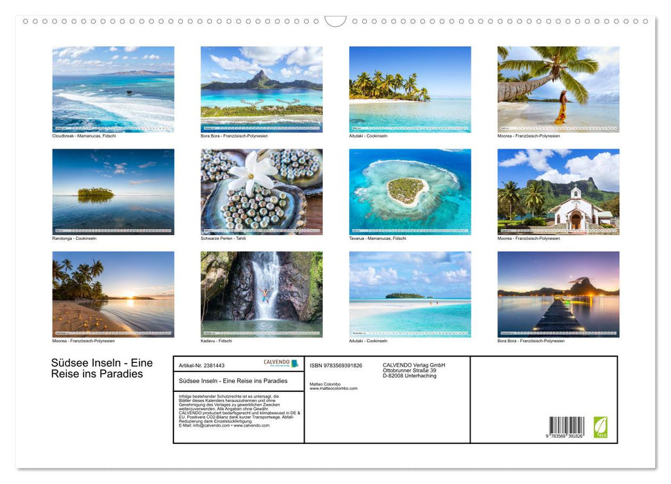 Südsee Inseln - Eine Reise ins Paradies (CALVENDO Wandkalender 2027)