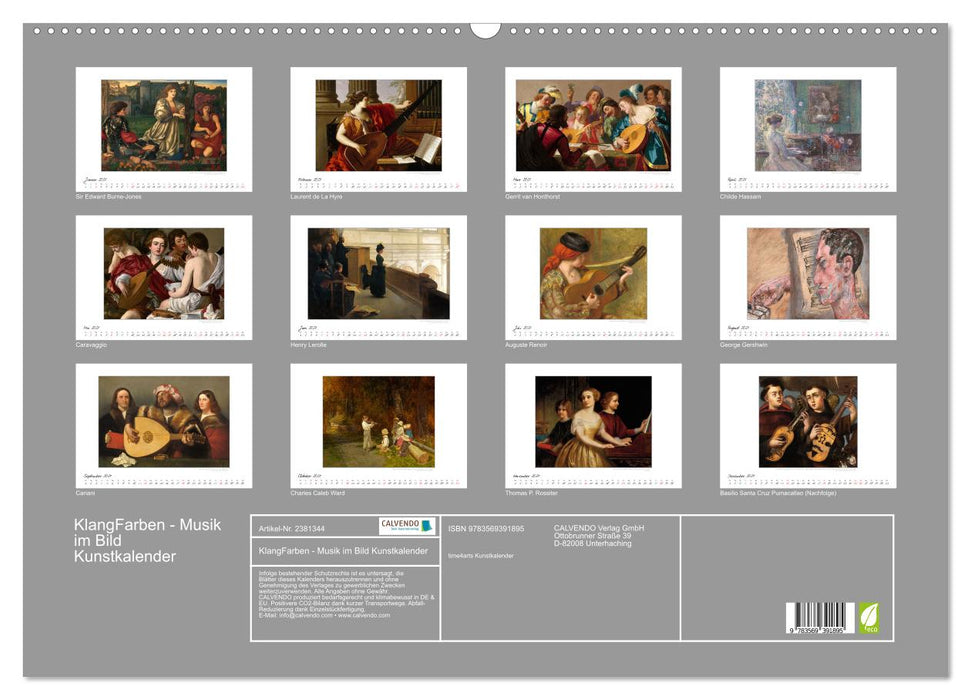 KlangFarben - Musik im Bild Kunstkalender (CALVENDO Wandkalender 2027)