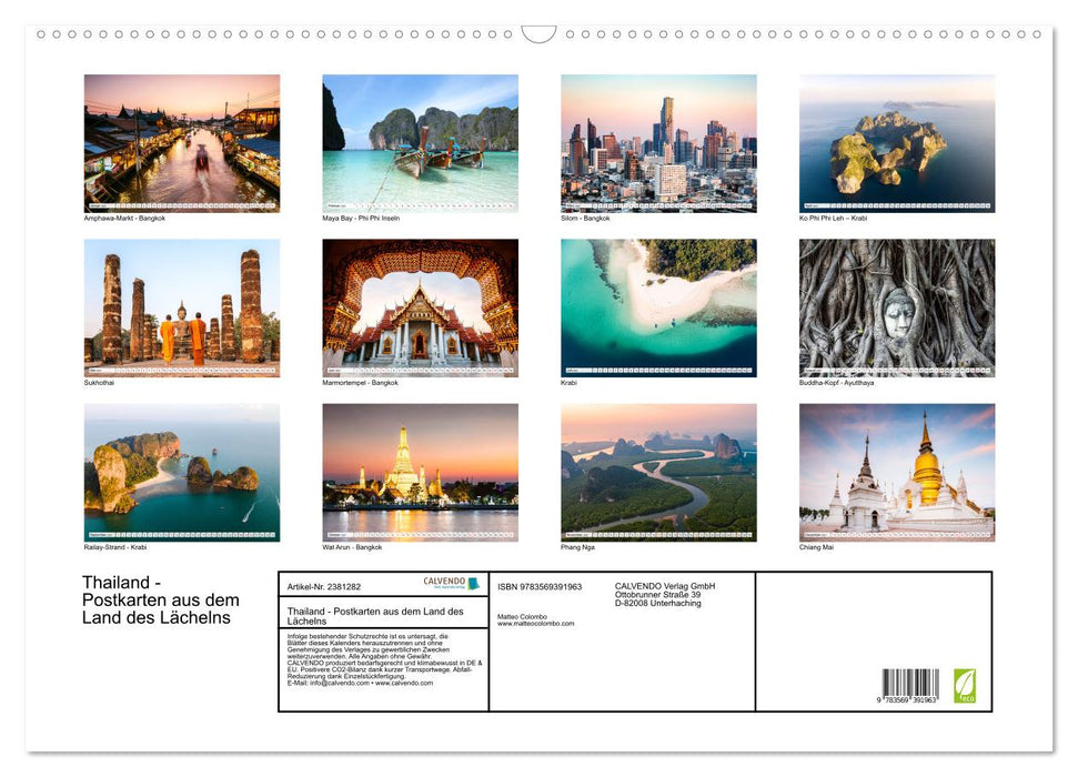 Thailand - Postkarten aus dem Land des Lächelns (CALVENDO Wandkalender 2027)