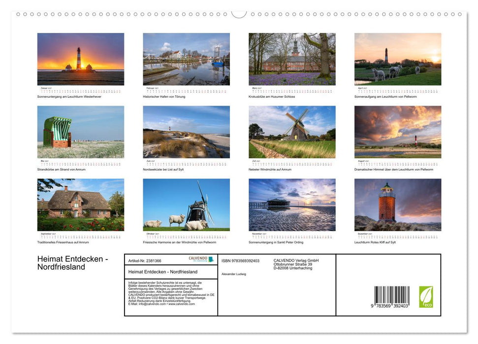 Heimat Entdecken - Nordfriesland (CALVENDO Premium Wandkalender 2027)
