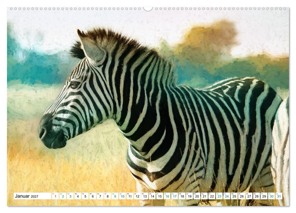 Farbenfestival der Tiere - Artwork (CALVENDO Premium Wandkalender 2027)