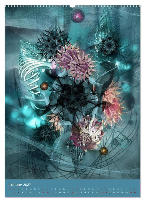 Florale Fraktale (CALVENDO Premium Wandkalender 2027)