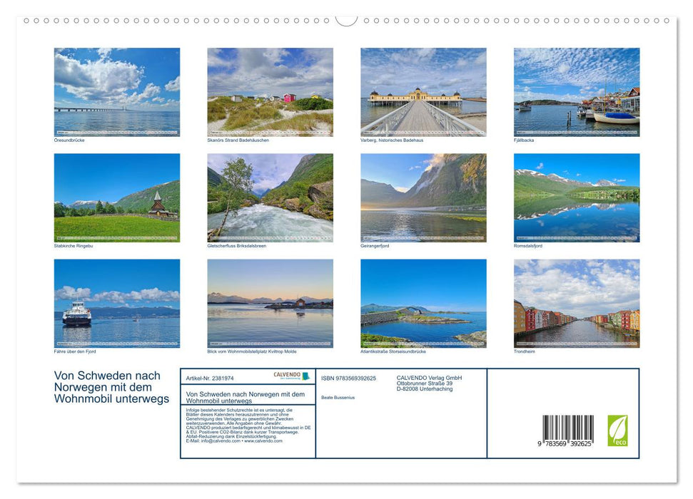 Von Schweden nach Norwegen mit dem Wohnmobil unterwegs (CALVENDO Premium Wandkalender 2027)