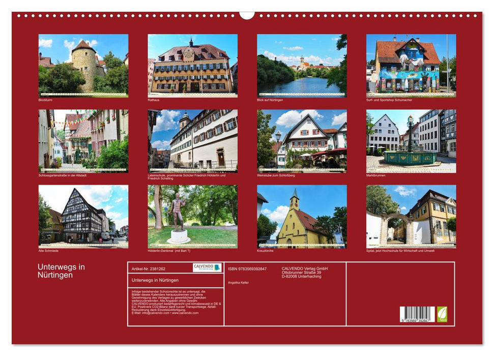 Unterwegs in Nürtingen (CALVENDO Wandkalender 2027)