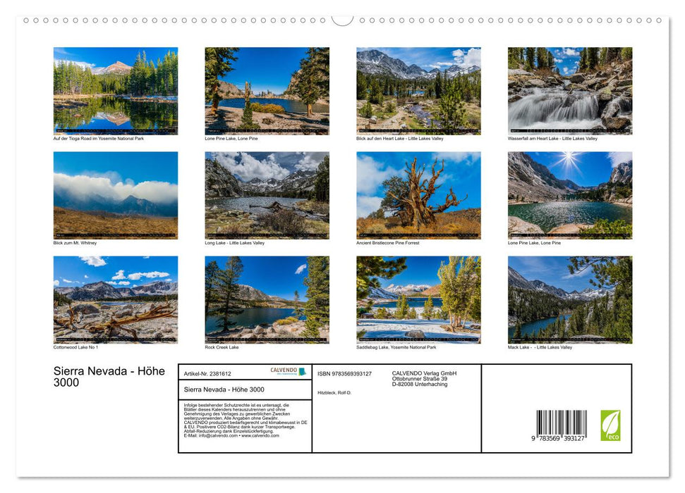 Sierra Nevada - Höhe 3000 (CALVENDO Premium Wandkalender 2027)