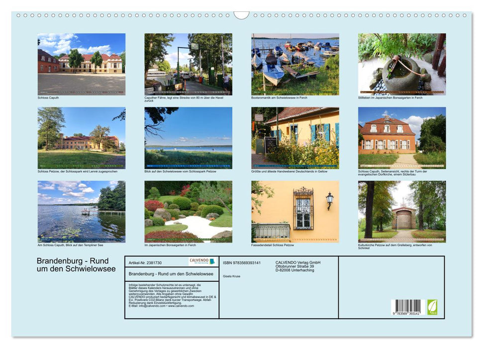 Brandenburg - Rund um den Schwielowsee (CALVENDO Wandkalender 2027)