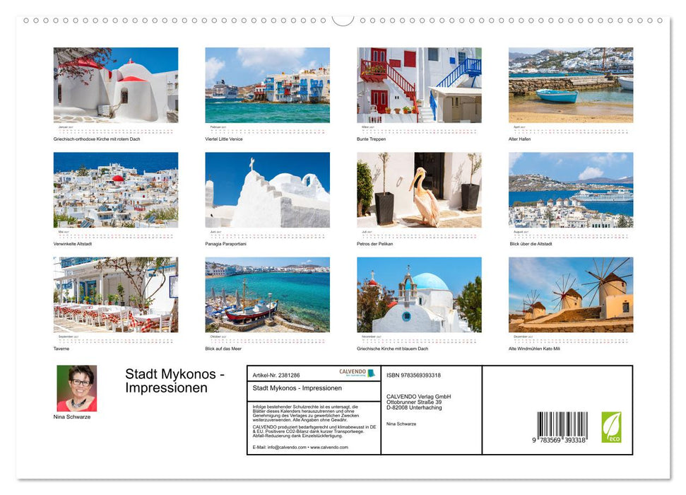 Stadt Mykonos - Impressionen (CALVENDO Premium Wandkalender 2027)