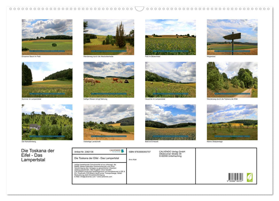 Die Toskana der Eifel - Das Lampertstal (CALVENDO Wandkalender 2027)