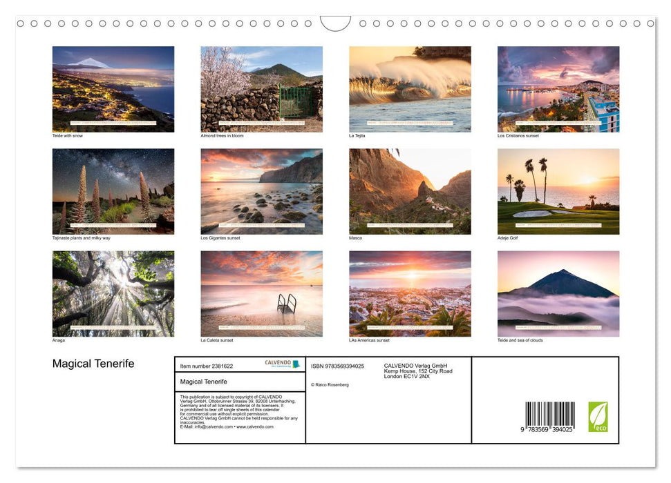 Magical Tenerife (CALVENDO Monthly Calendar 2027)