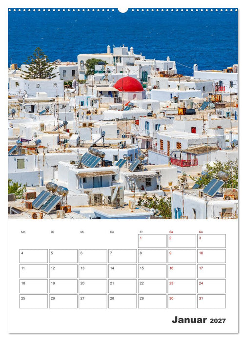 Stadt Mykonos - Reiseplaner (CALVENDO Wandkalender 2027)
