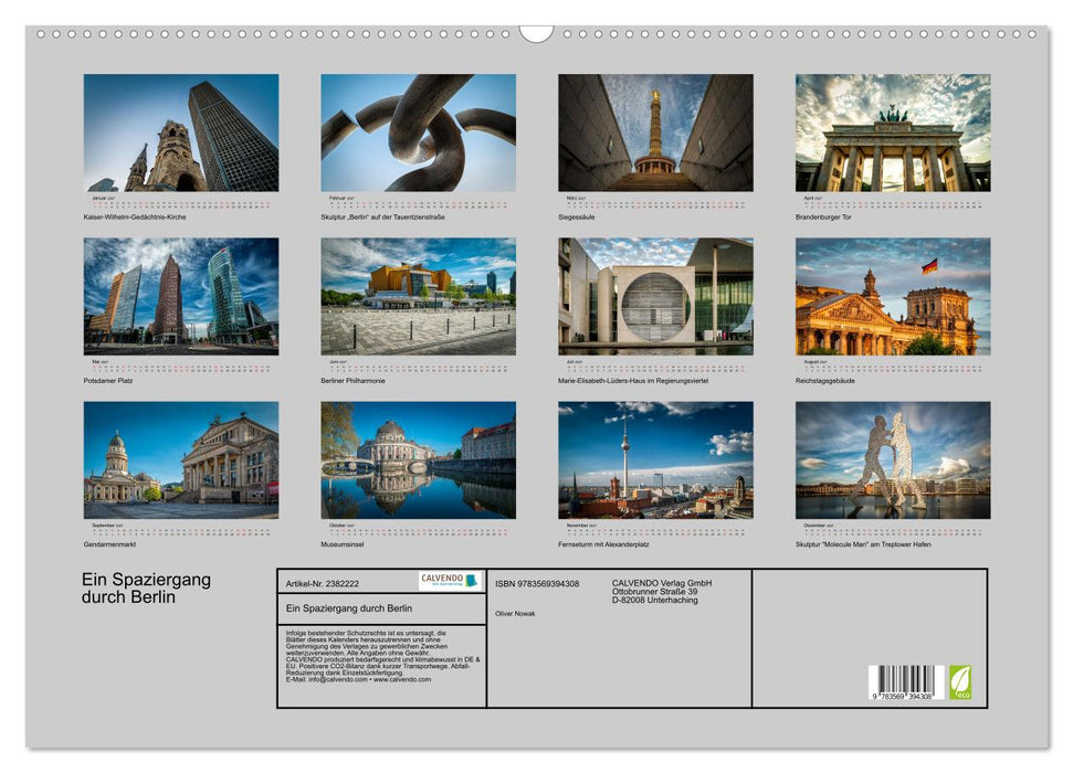 Ein Spaziergang durch Berlin (CALVENDO Wandkalender 2027)