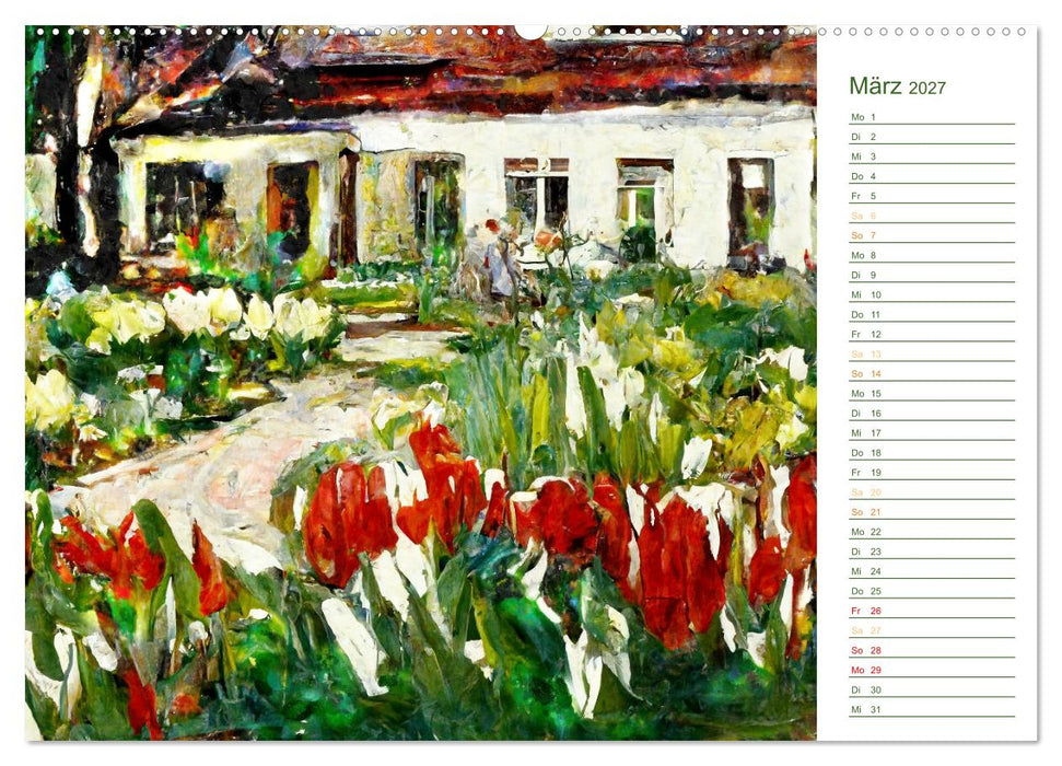 Malerische Gärten - Im Stile des Impressionismus (CALVENDO Wandkalender 2027)