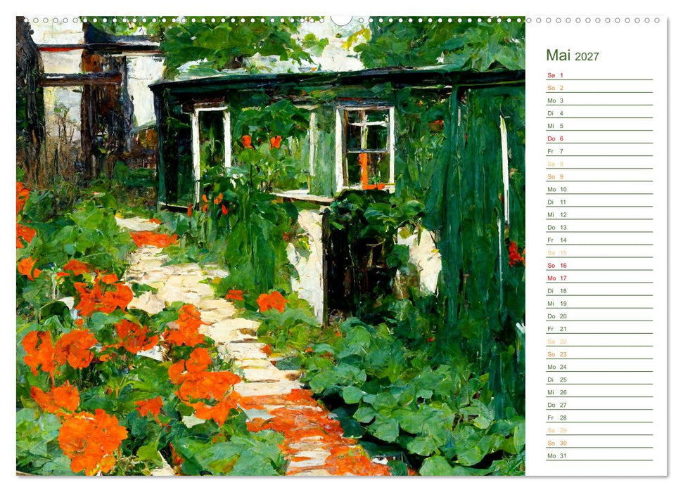 Malerische Gärten - Im Stile des Impressionismus (CALVENDO Wandkalender 2027)