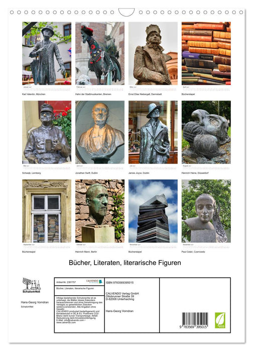 Bücher, Literaten, literarische Figuren (CALVENDO Wandkalender 2027)
