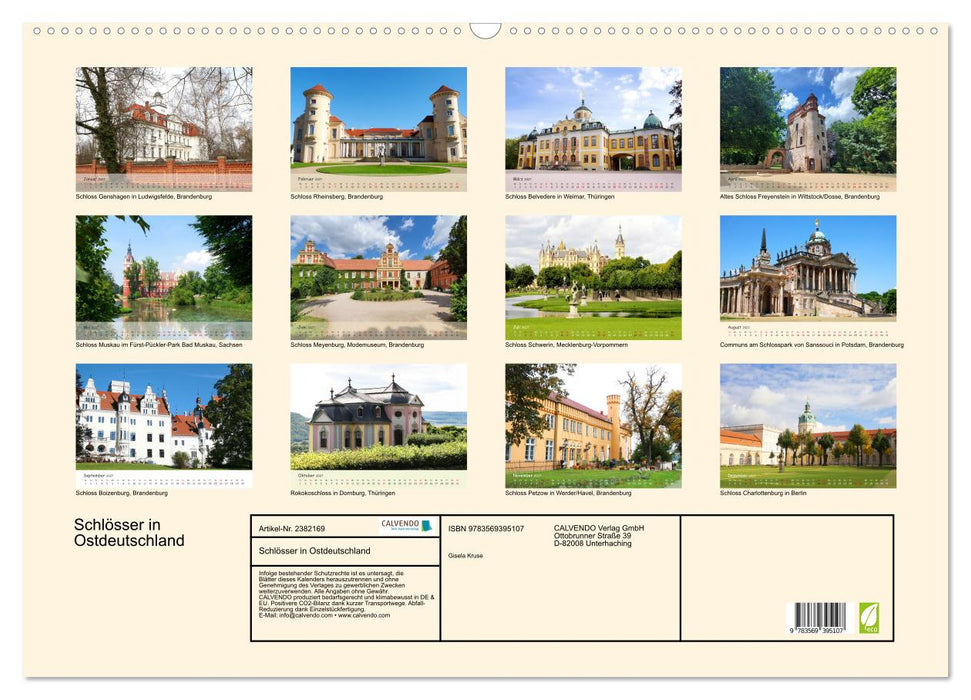 Schlösser in Ostdeutschland (CALVENDO Wandkalender 2027)