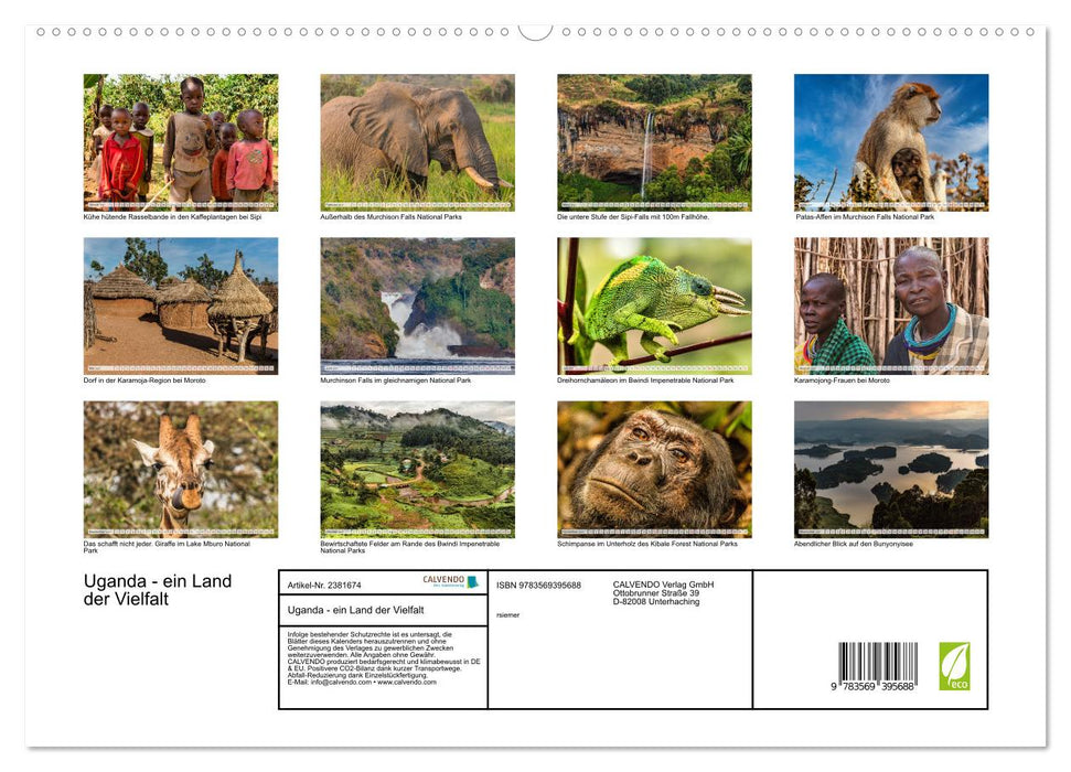 Uganda - ein Land der Vielfalt (CALVENDO Premium Wandkalender 2027)