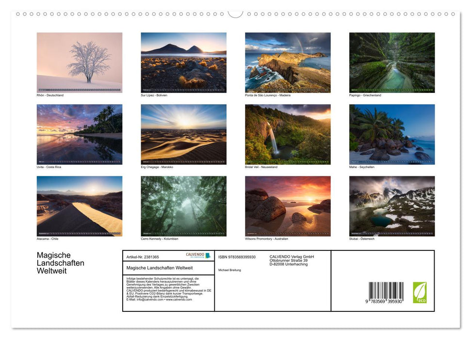 Magische Landschaften Weltweit (CALVENDO Premium Wandkalender 2027)