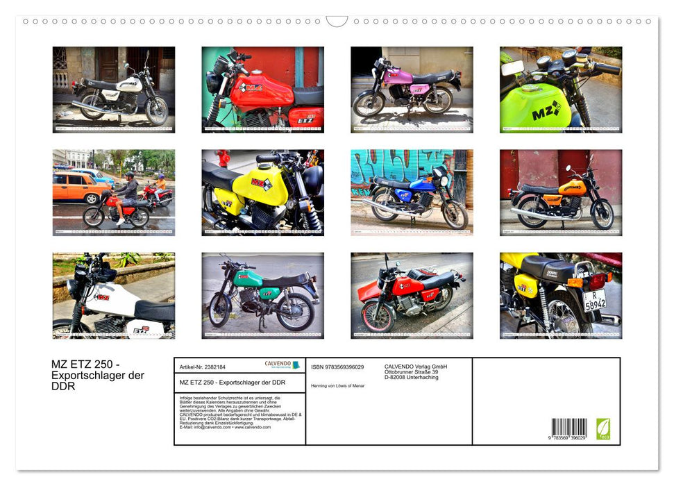 MZ ETZ 250 - Exportschlager der DDR (CALVENDO Wandkalender 2027)