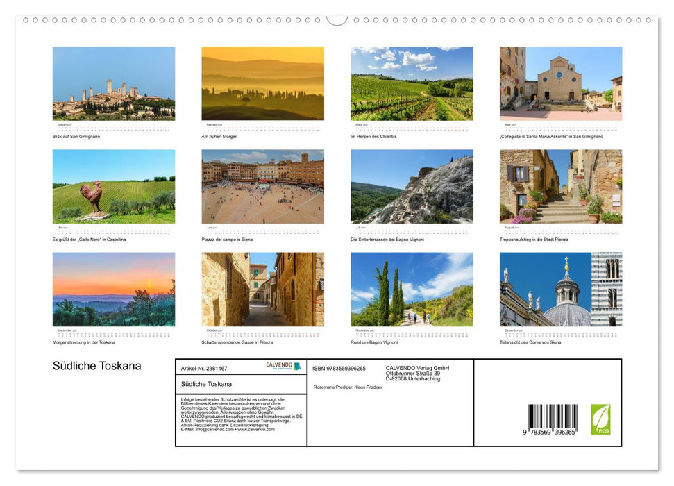 Südliche Toskana (CALVENDO Premium Wandkalender 2027)