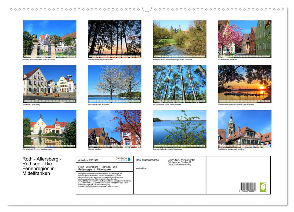 Roth - Allersberg - Rothsee - Die Ferienregion in Mittelfranken (CALVENDO Wandkalender 2027)
