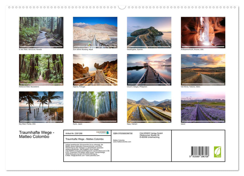 Traumhafte Wege - Matteo Colombo (CALVENDO Premium Wandkalender 2027)