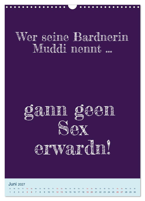 Ningelnäsorum! Mundart und Dialekt Kalender Sachsen (CALVENDO Wandkalender 2027)