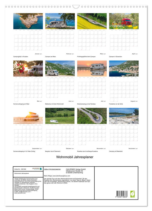 Wohnmobil Jahresplaner (CALVENDO Wandkalender 2027)