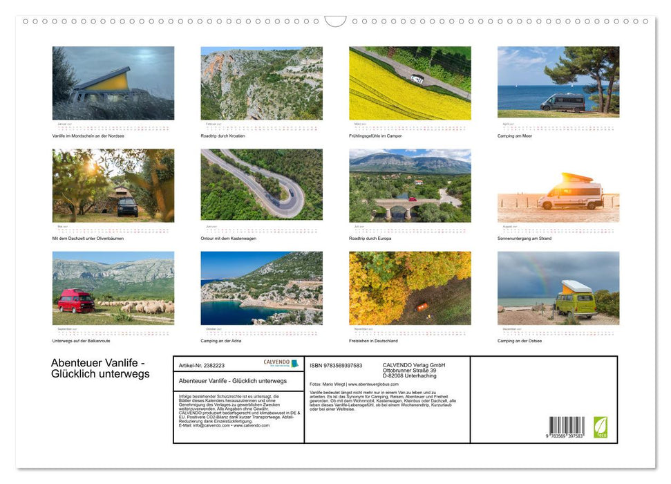 Abenteuer Vanlife - Glücklich unterwegs (CALVENDO Wandkalender 2027)