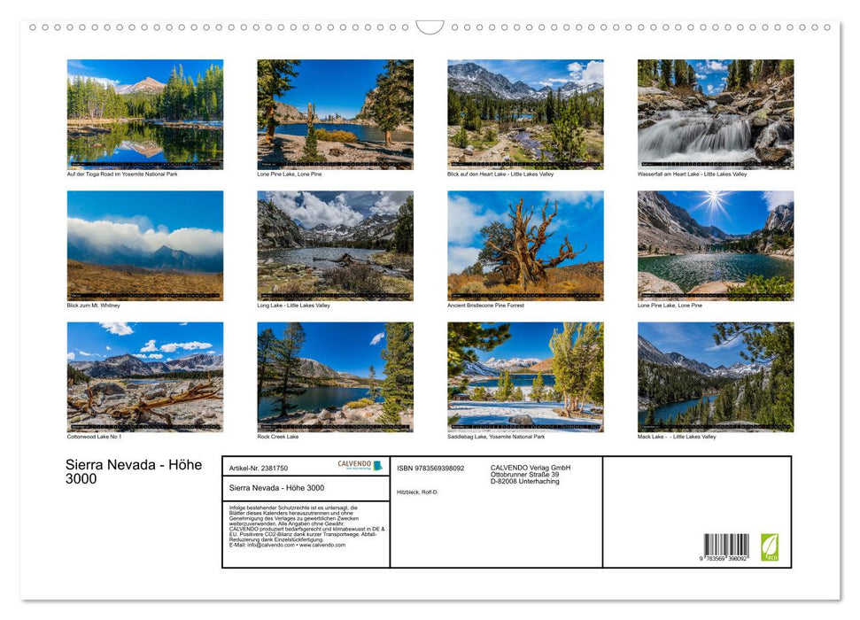 Sierra Nevada - Höhe 3000 (CALVENDO Wandkalender 2027)