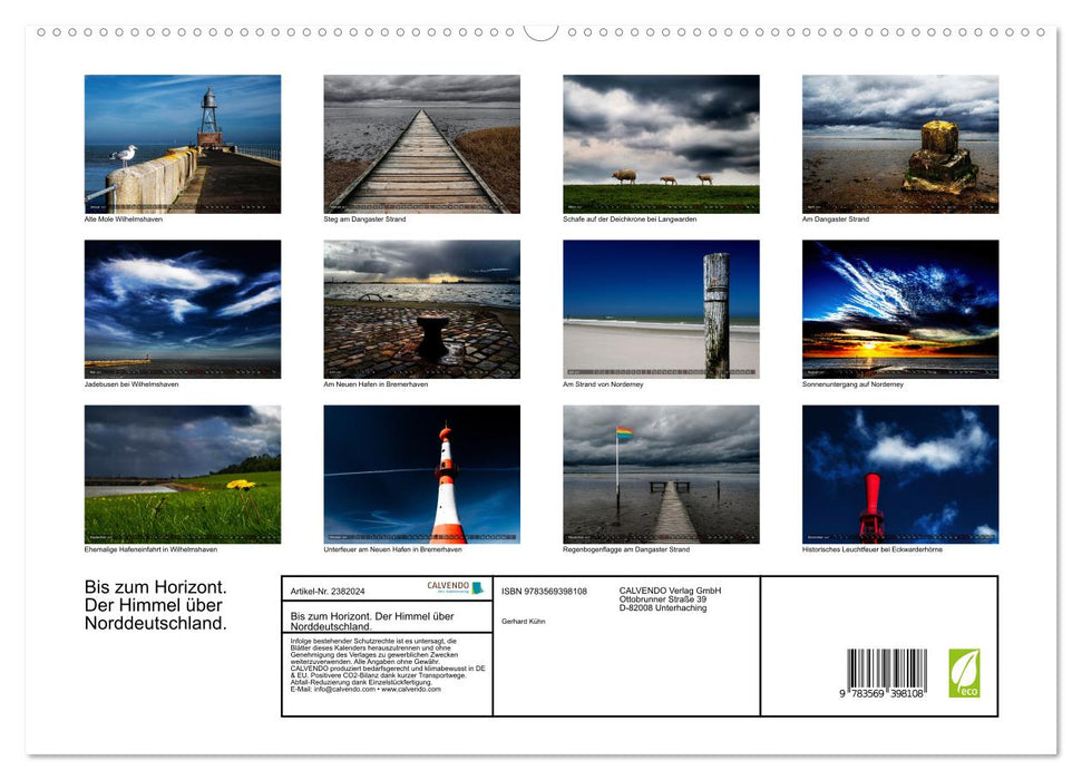 Bis zum Horizont. Der Himmel über Norddeutschland. (CALVENDO Premium Wandkalender 2027)