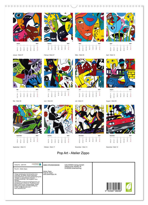 Pop Art - Atelier Zippo (CALVENDO Premium Wandkalender 2027)