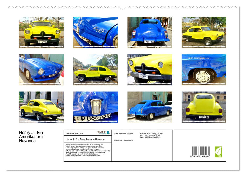 Henry J - Ein Amerikaner in Havanna (CALVENDO Premium Wandkalender 2027)