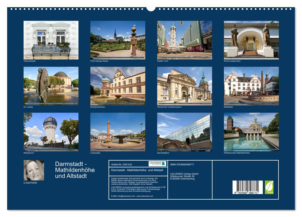 Darmstadt - Mathildenhöhe und Altstadt (CALVENDO Premium Wandkalender 2027)