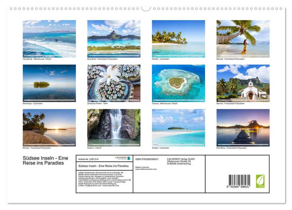 Südsee Inseln - Eine Reise ins Paradies (CALVENDO Premium Wandkalender 2027)