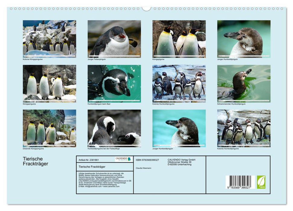 Tierische Frackträger (CALVENDO Premium Wandkalender 2027)