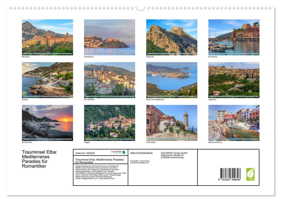 Trauminsel Elba: Mediterranes Paradies für Romantiker (CALVENDO Premium Wandkalender 2027)