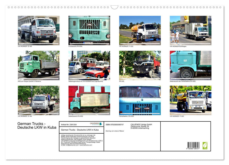 German Trucks - Deutsche LKW in Kuba (CALVENDO Wandkalender 2027)