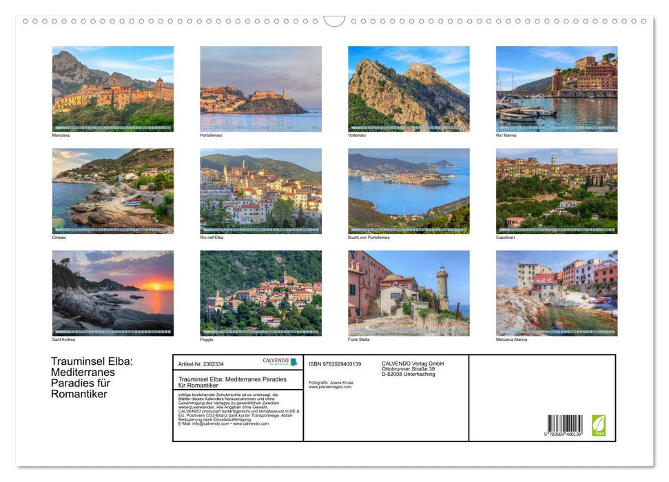 Trauminsel Elba: Mediterranes Paradies für Romantiker (CALVENDO Wandkalender 2027)