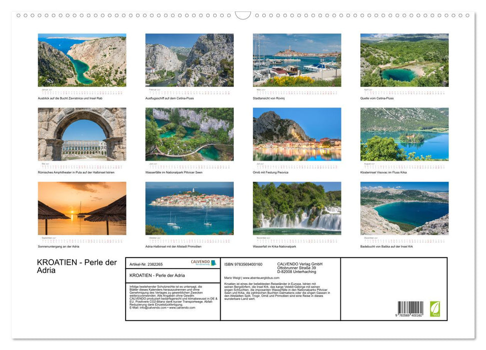 KROATIEN - Perle der Adria (CALVENDO Wandkalender 2027)