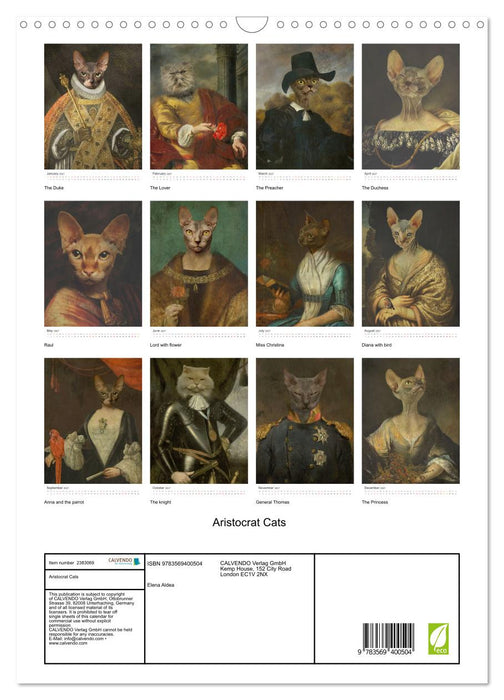 Aristocrat Cats (CALVENDO Monthly Calendar 2027)