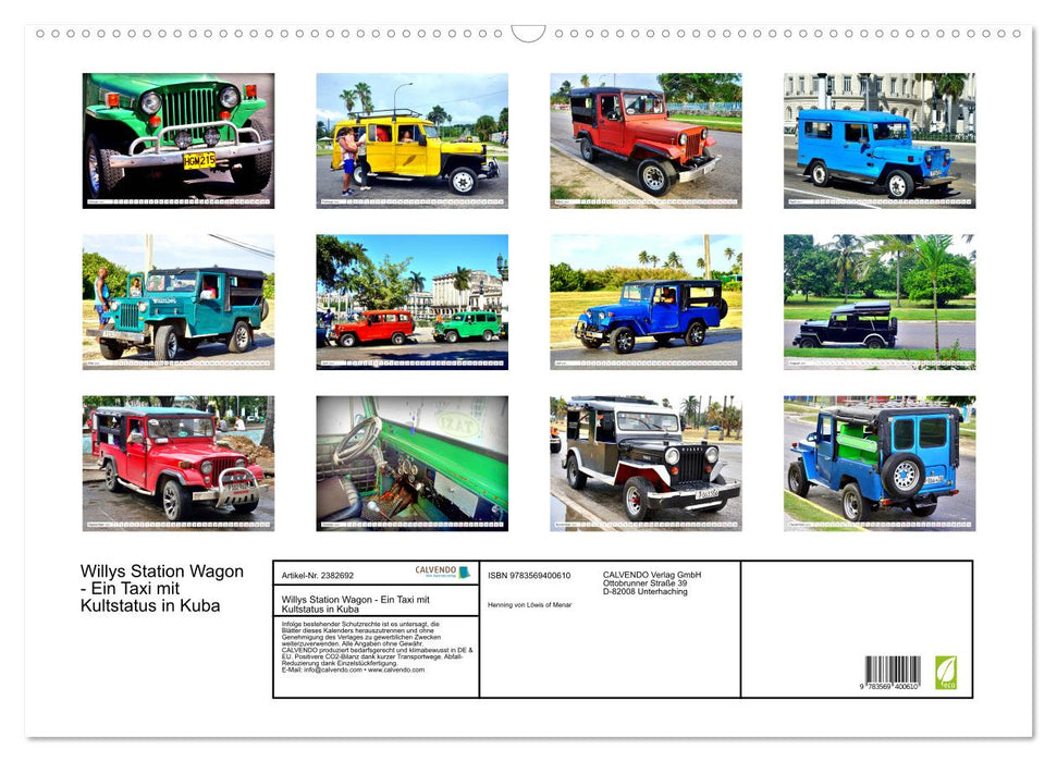 Willys Station Wagon - Ein Taxi mit Kultstatus in Kuba (CALVENDO Wandkalender 2027)