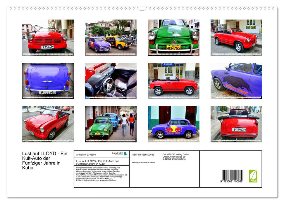 Lust auf LLOYD - Ein Kult-Auto der Fünfziger Jahre in Kuba (CALVENDO Premium Wandkalender 2027)