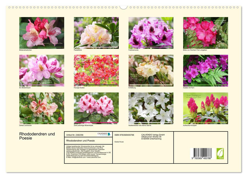 Rhododendren und Poesie (CALVENDO Premium Wandkalender 2027)