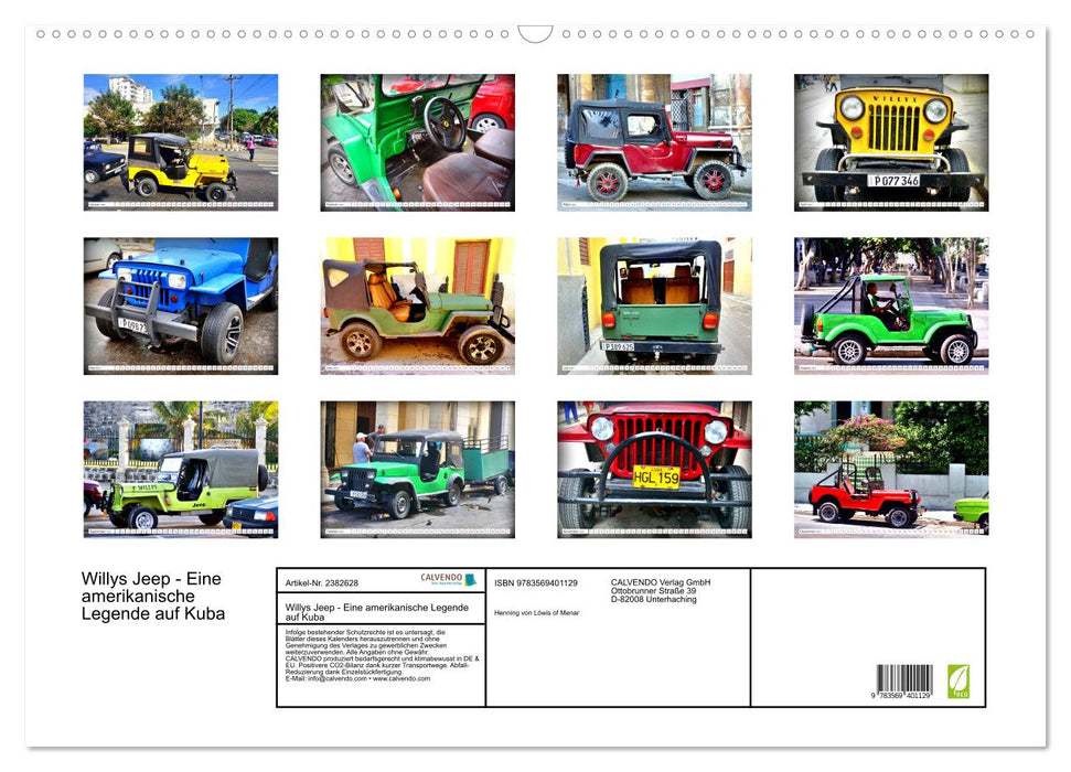 Willys Jeep - Eine amerikanische Legende auf Kuba (CALVENDO Wandkalender 2027)