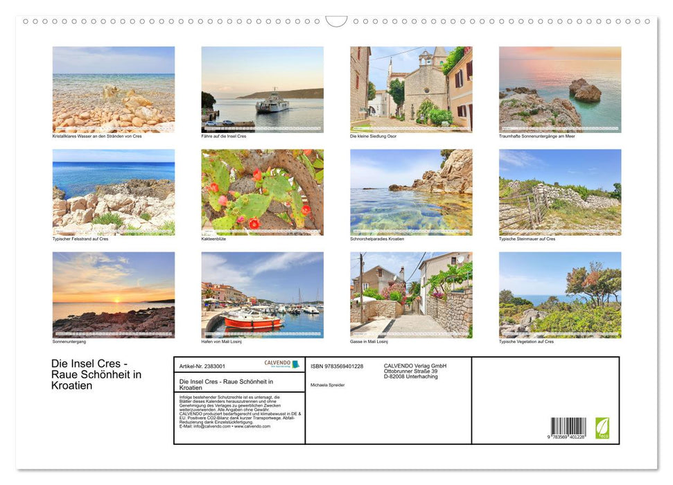 Die Insel Cres - Raue Schönheit in Kroatien (CALVENDO Wandkalender 2027)