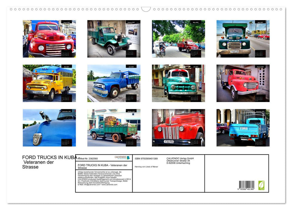FORD TRUCKS IN KUBA - Veteranen der Strasse (CALVENDO Wandkalender 2027)