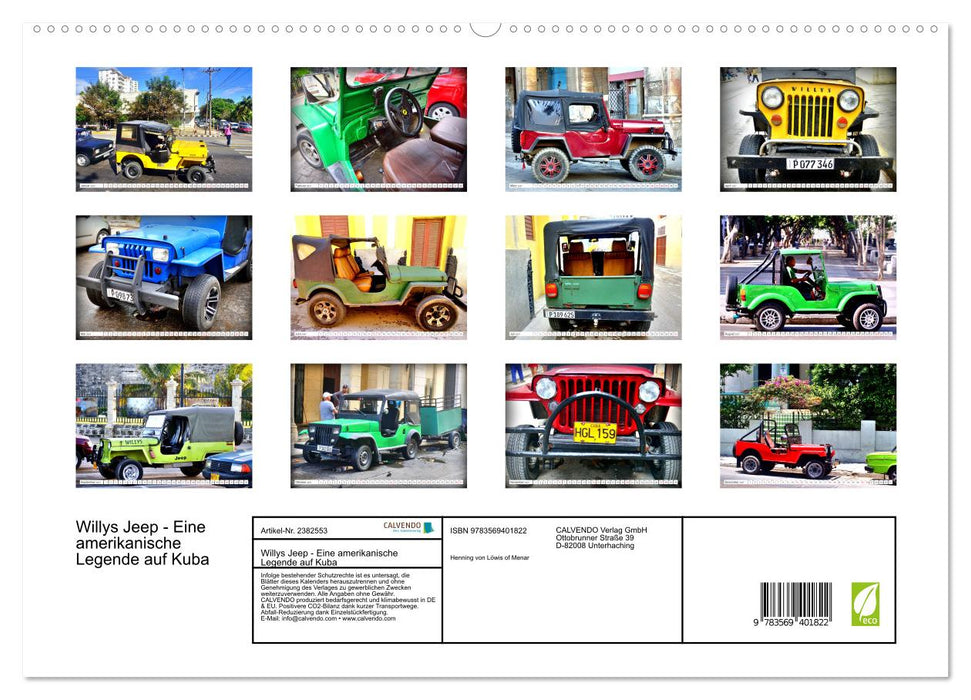 Willys Jeep - Eine amerikanische Legende auf Kuba (CALVENDO Premium Wandkalender 2027)