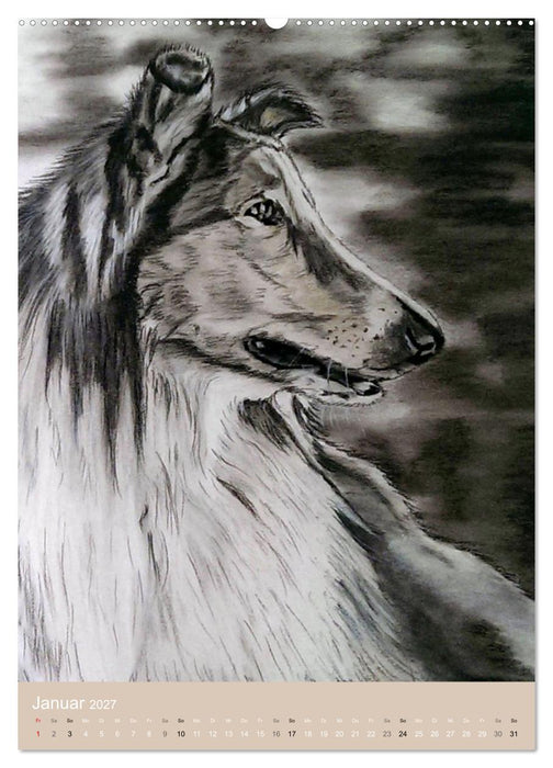 Hunde - Bezaubernde Portraitzeichnungen (CALVENDO Wandkalender 2027)